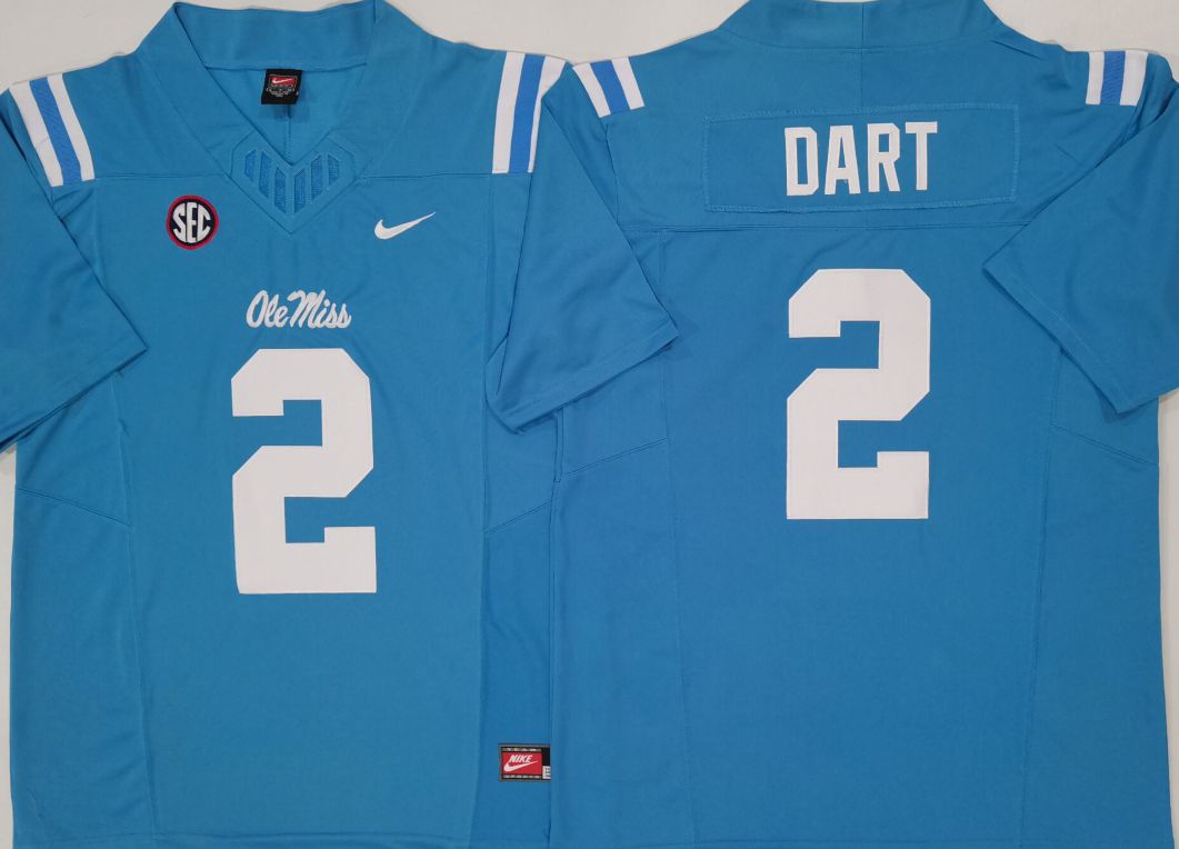 Men Ole Miss Rebels #2 Dart Blue Nike 2025 NCAA Jersey->ncaa teams->NCAA Jersey